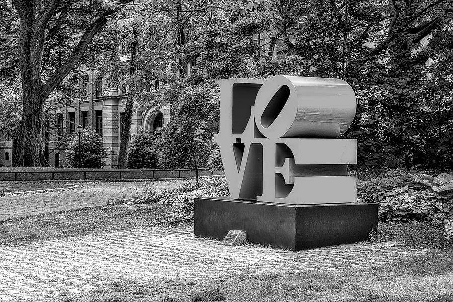 UPenn Love Sculpture BW II Photograph by Susan Candelario