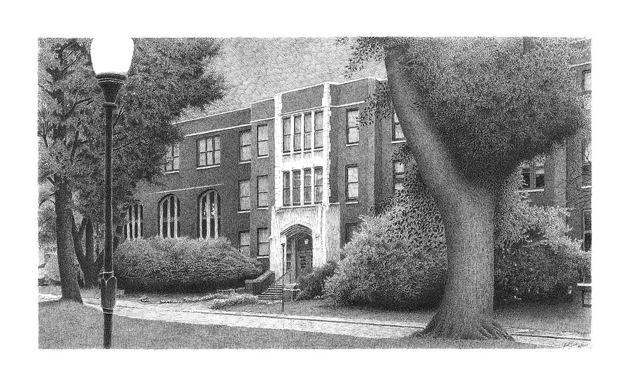 Upham Hall, Marycrest College  Drawing by Joel Lueck