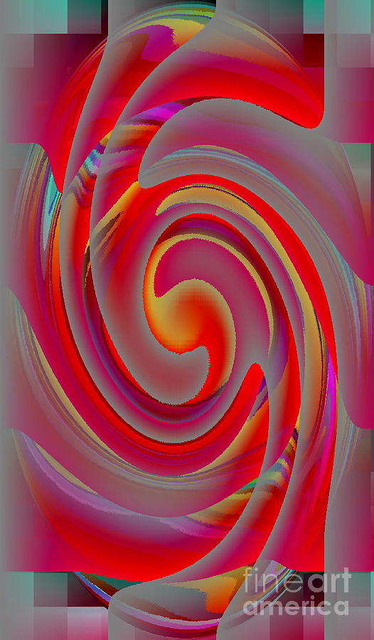 Bold Colorful Geometric Abstract Design Swirls And Turns C Spandau Canadian Wearable Art Design Painting by Carole Spandau