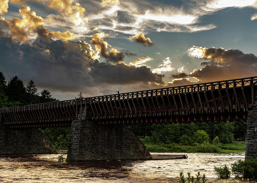 Upper Delaware River Roebling Aqueduct Bridge  Photograph by Amelia Pearn
