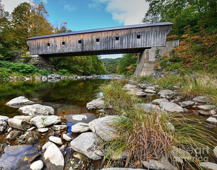 Upper Falls Covered Bridge  Photograph by Steve Brown