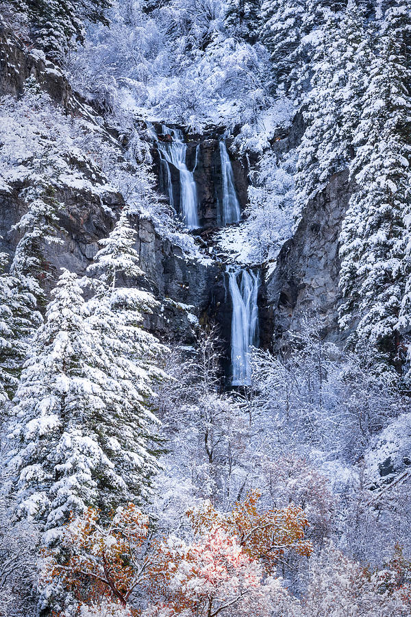 Winter Photograph - Upper Falls Snow by Wasatch Light