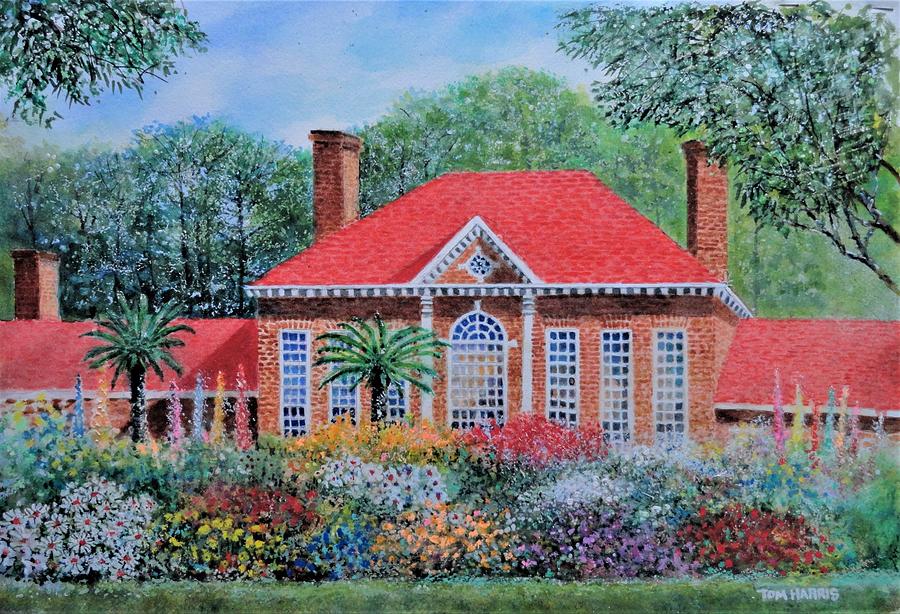George Washington Painting - Upper Garden and Greenhouse at Mount Vernon by Tom Harris