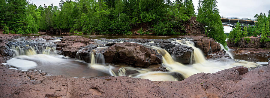 Upper Gooseberry Falls Panorama Photograph by Sebastian Musial