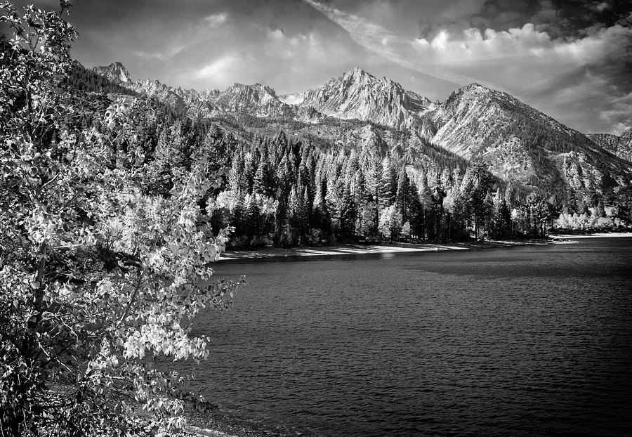 Upper Twin Lakes Fall Beauty in Black and White Photograph by Lynn Bauer