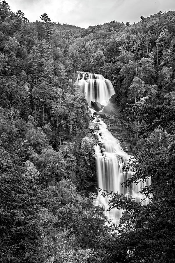 Upper Whitewater Falls - Black and White Photograph by David Morefield