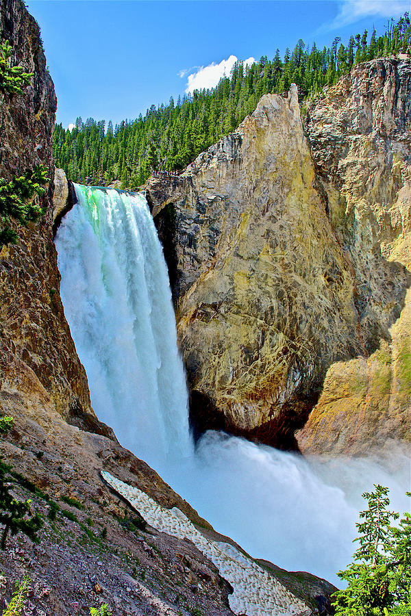 Upper Yellowstone Falls from 329 Step Stairway  of Uncle Toms Trail in Yellowstone National Park-Wy Photograph by Ruth Hager