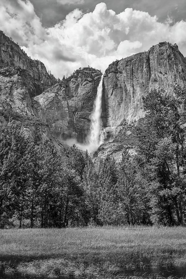 Upper Yosemite Falls Dramatic In Monochrome Photograph by Joseph S Giacalone