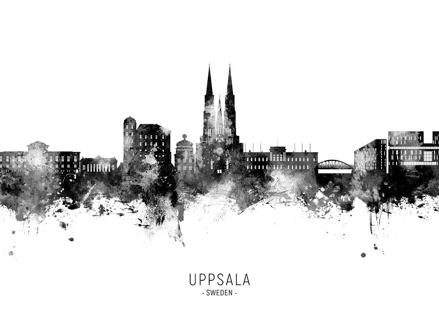 Uppsala Sweden Skyline #01 Digital Art by Michael Tompsett