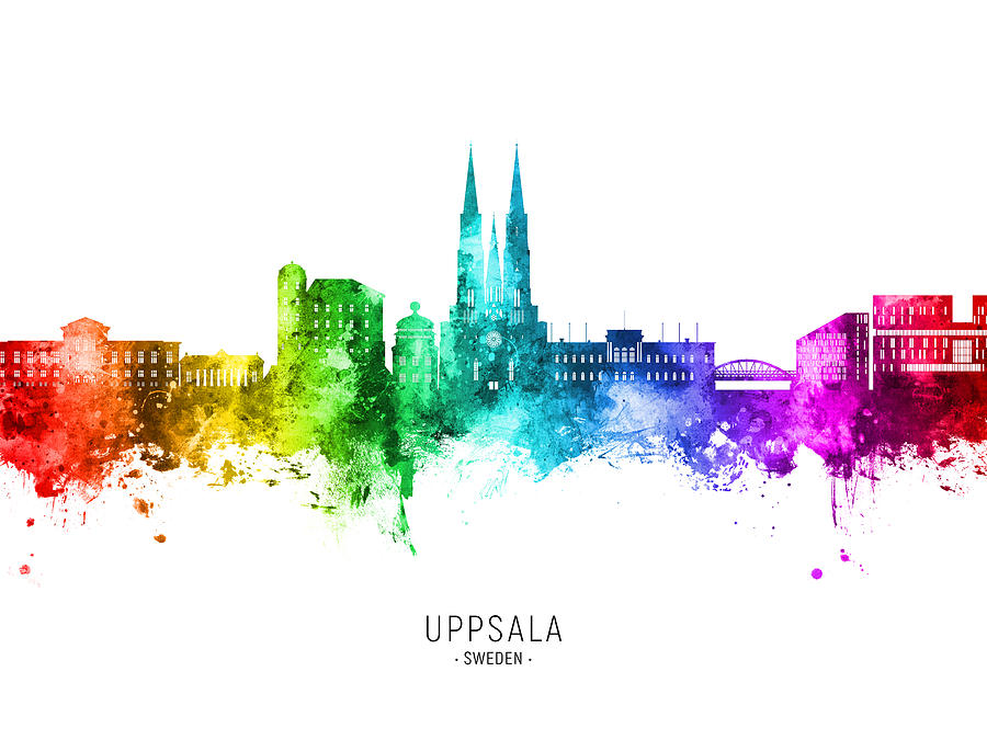 Uppsala Sweden Skyline #04 Digital Art by Michael Tompsett