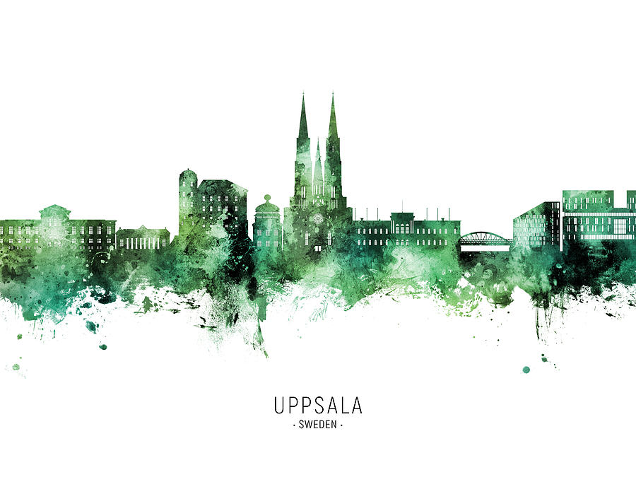 Uppsala Sweden Skyline #07 Digital Art by Michael Tompsett