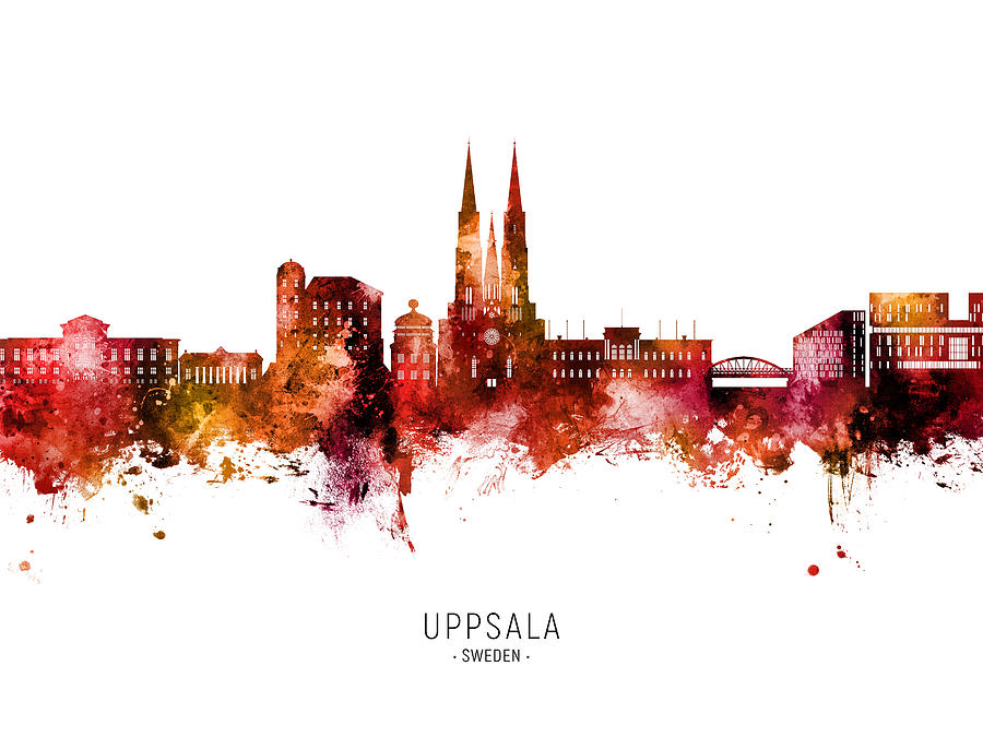 Uppsala Sweden Skyline #10 Digital Art by Michael Tompsett