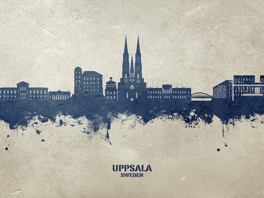 Uppsala Sweden Skyline #11 Digital Art by Michael Tompsett