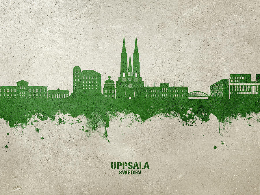 Uppsala Sweden Skyline #12 Digital Art by Michael Tompsett
