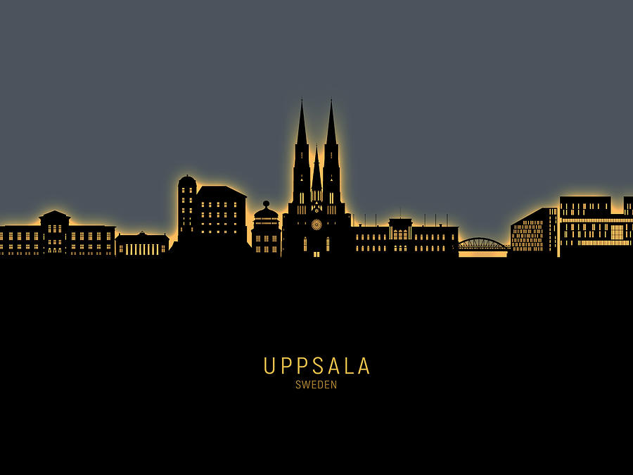 Uppsala Sweden Skyline #13 Digital Art by Michael Tompsett