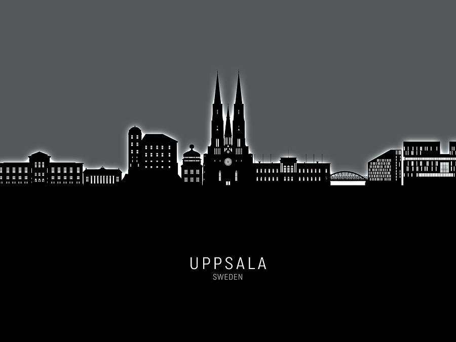 Uppsala Sweden Skyline #14 Digital Art by Michael Tompsett