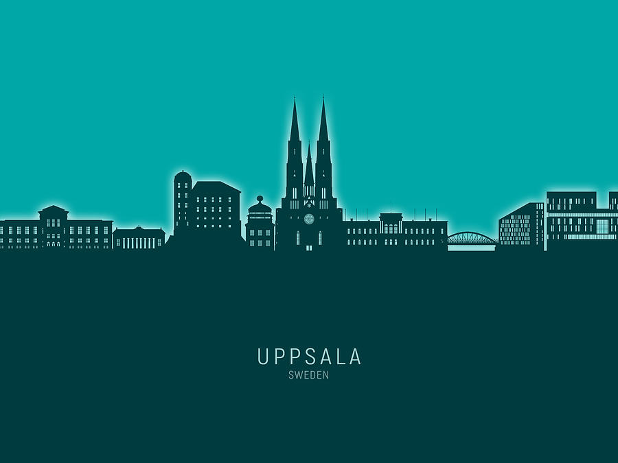 Uppsala Sweden Skyline #15 Digital Art by Michael Tompsett