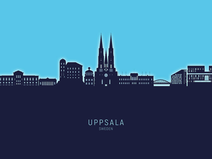 Uppsala Sweden Skyline #16 Digital Art by Michael Tompsett