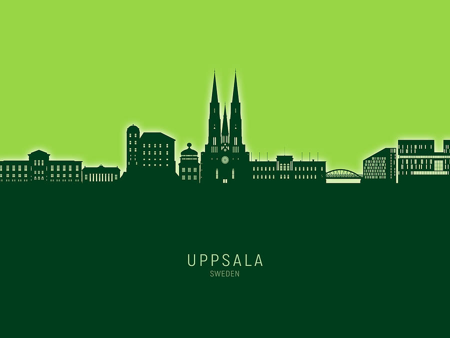 Uppsala Sweden Skyline #17 Digital Art by Michael Tompsett
