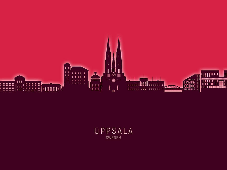 Uppsala Sweden Skyline #19 Digital Art by Michael Tompsett