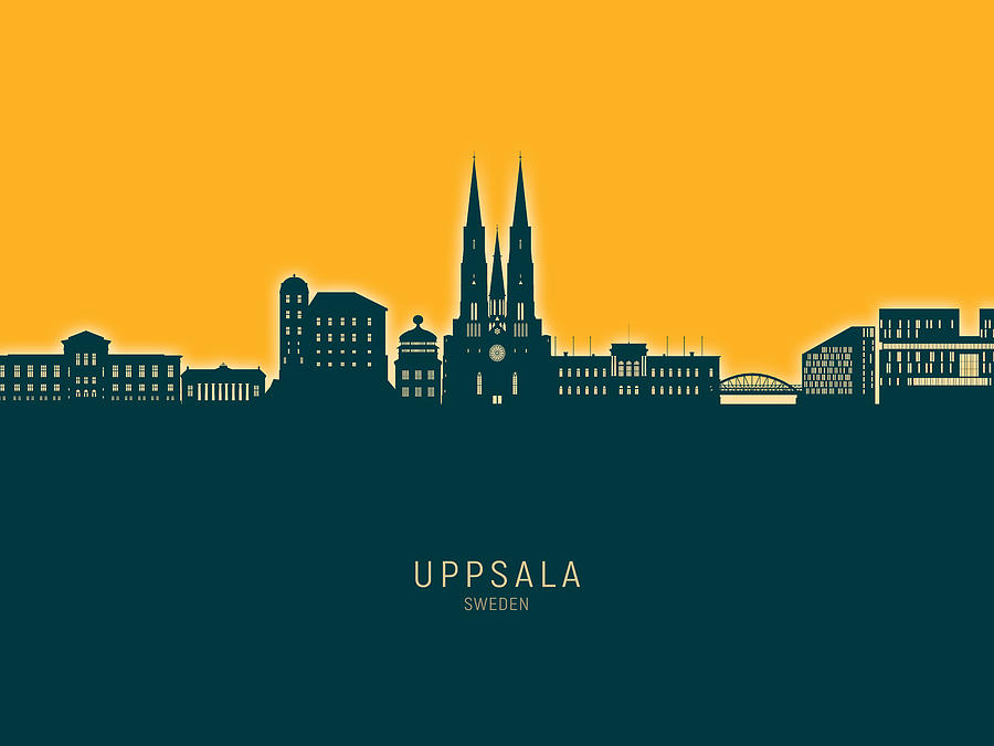 Uppsala Sweden Skyline #20 Digital Art by Michael Tompsett