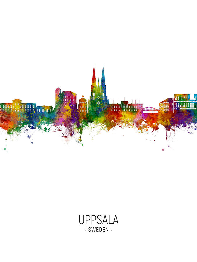Uppsala Sweden Skyline #22 Digital Art by Michael Tompsett