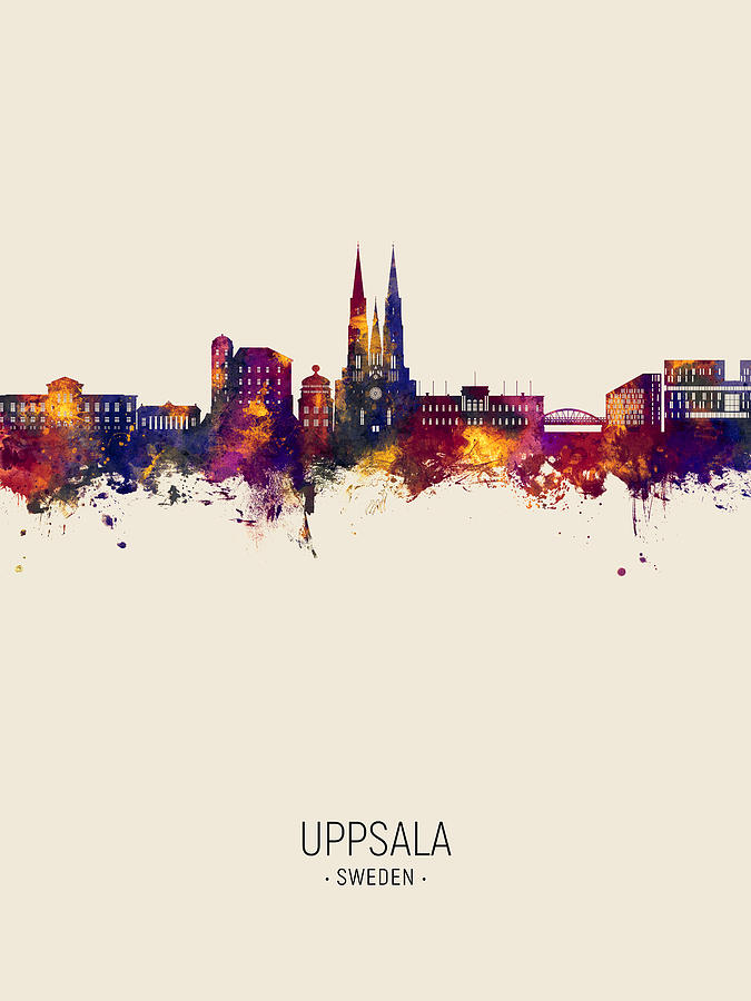 Uppsala Sweden Skyline #23 Digital Art by Michael Tompsett