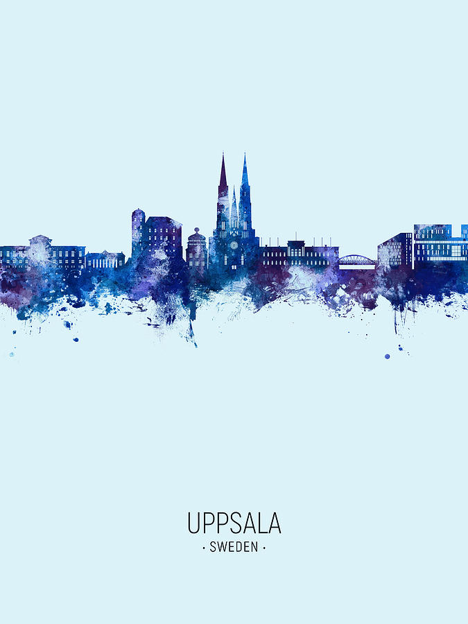 Uppsala Sweden Skyline #24 Digital Art by Michael Tompsett