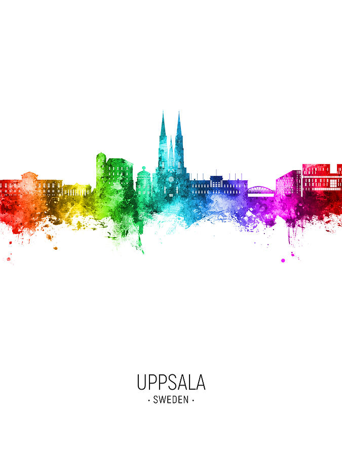 Uppsala Sweden Skyline #25 Digital Art by Michael Tompsett