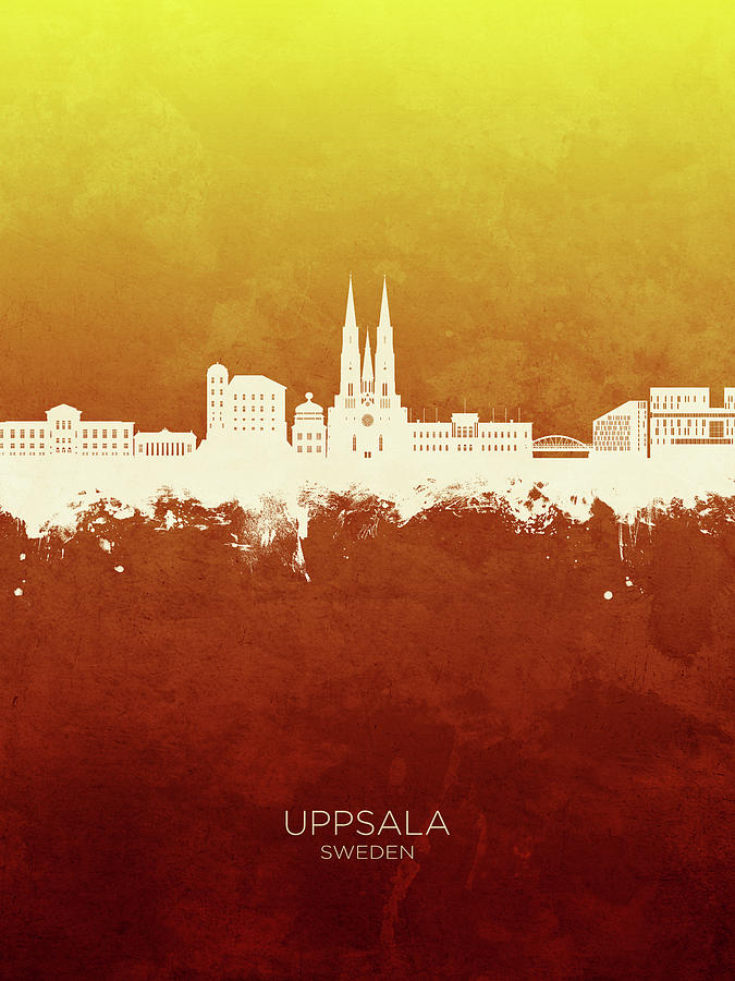 Uppsala Sweden Skyline #37 Digital Art by Michael Tompsett