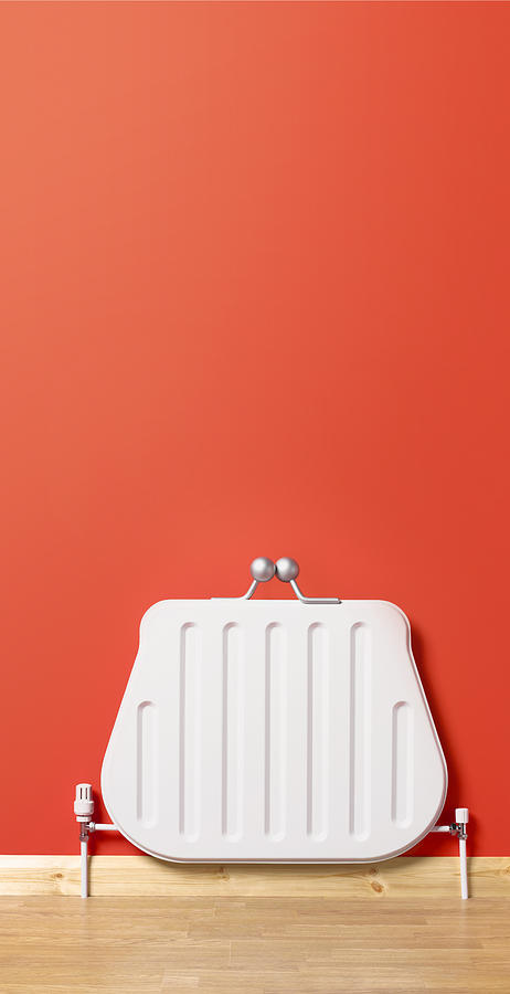 Upright purse shaped radiator. Photograph by Peter Dazeley