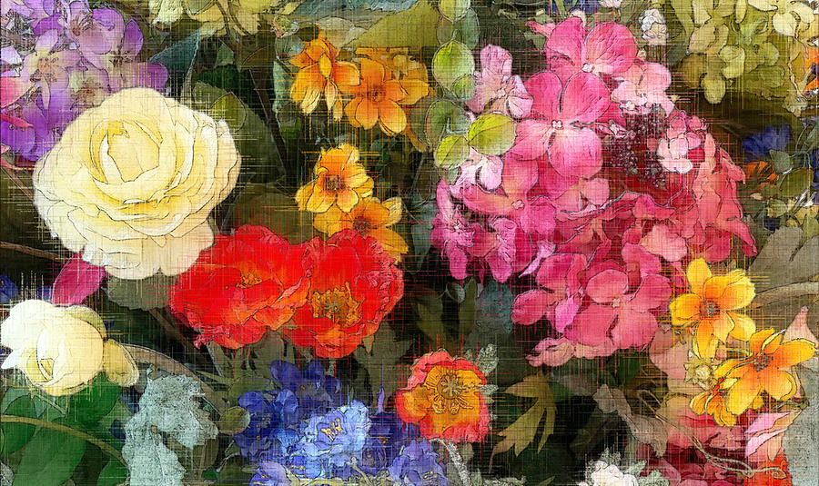 Poppy Photograph - Bridal Suite Summer Floral Arrangement by Diane Lindon Coy