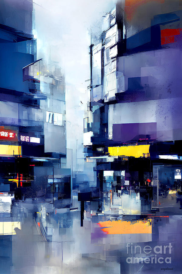 Urban City Abstract 20221020j Mixed Media by Wingsdomain Art and Photography