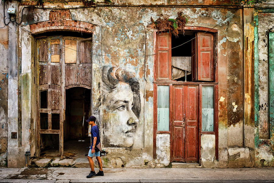 Urban decay and street art in Havana Photograph by Karel Miragaya