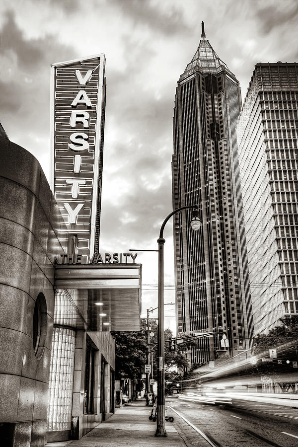 Urban Flavor Of Atlanta At The Varsity - Sepia Edition Photograph by Gregory Ballos
