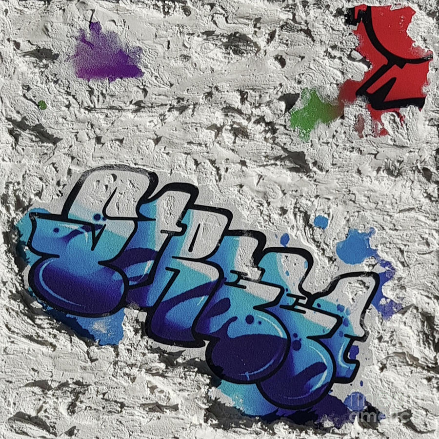 Blue Mixed Media - Urban Graffiti Blue 2.0 by Darren Edge