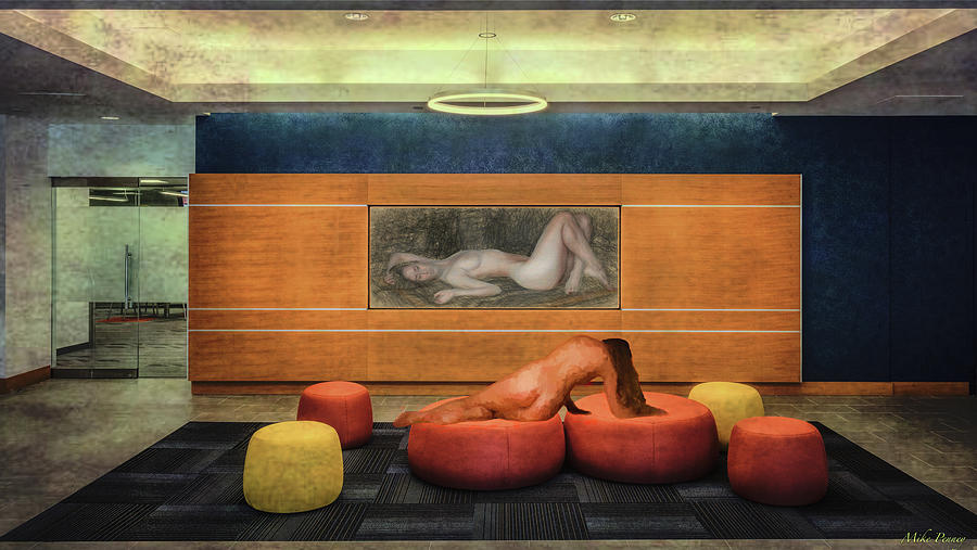 Nude Photograph - Urban Lobby Impression 01 by Mike Penney