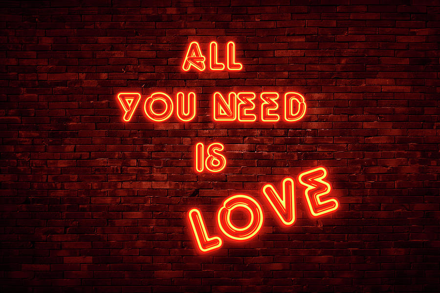 Urban Neon - All You Need is Love Digital Art by Philippe HUGONNARD
