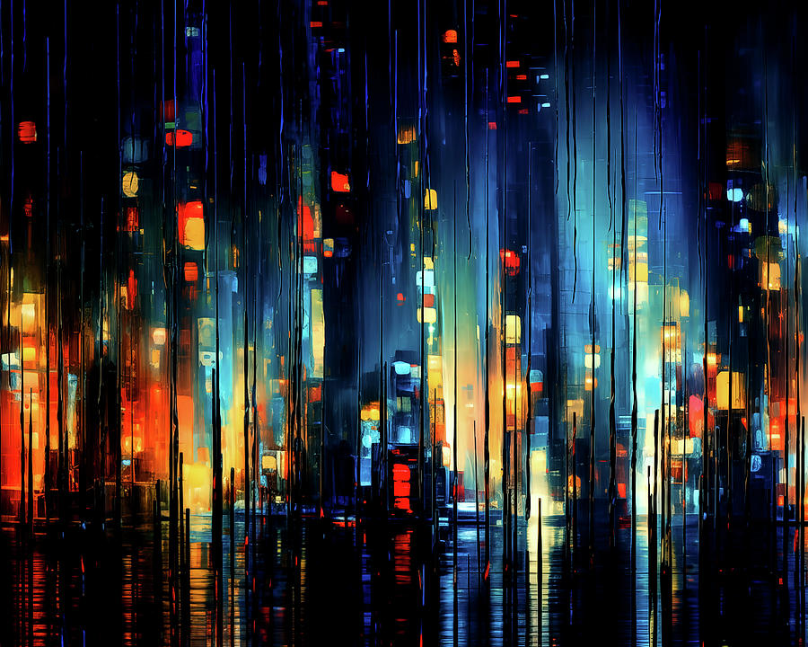 Urban Rhapsody - City Lights in Motion Digital Art by Mark Tisdale