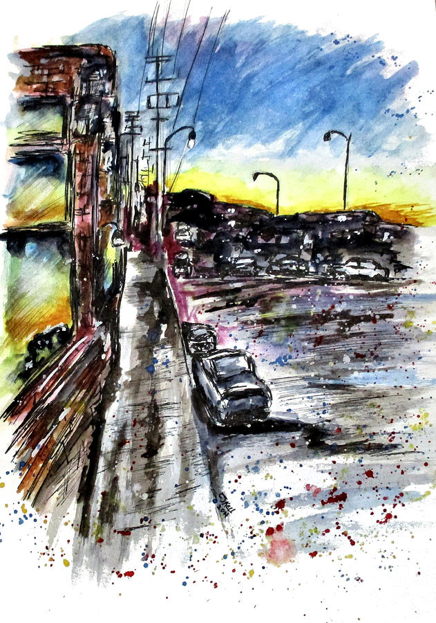 Urban Sunset Painting