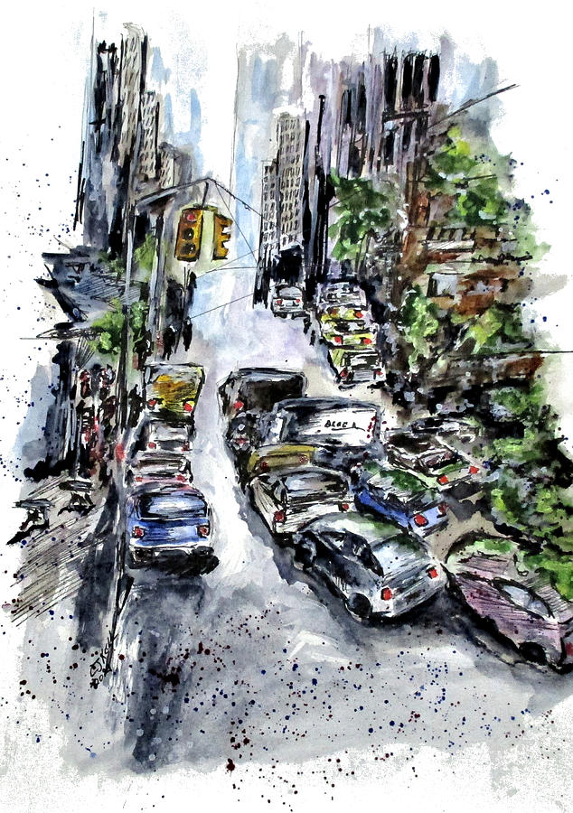 Urban Traffic Jam Painting by Clyde J Kell