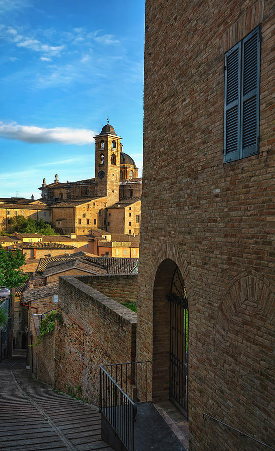 Urbino, street stairway and Ducal Palace Photograph by Stefano Orazzini