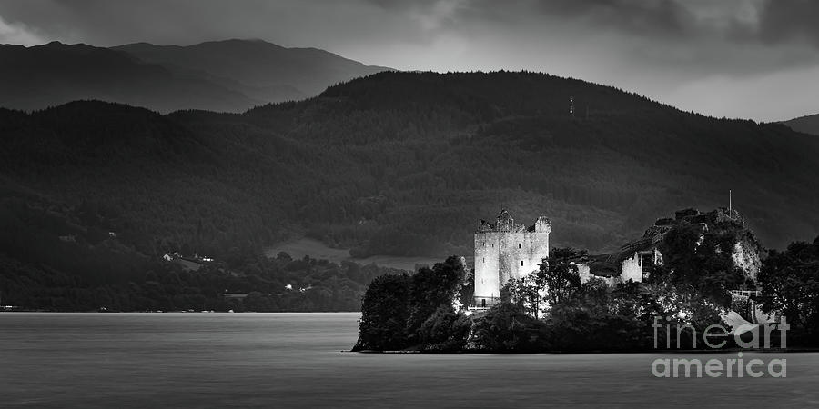 Urquhart Castle in Black and White Photograph by Henk Meijer Photography