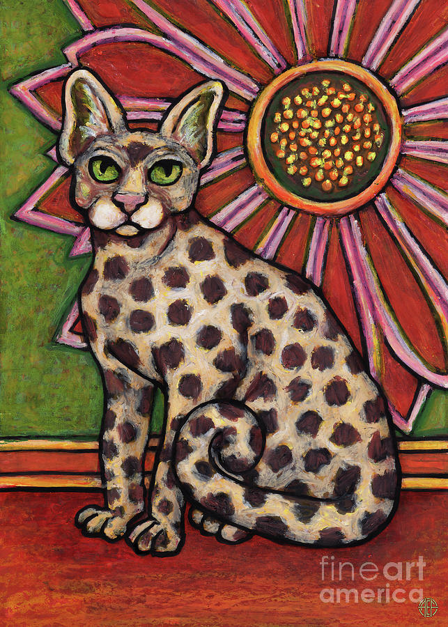 Ursula. The Hauz Katz. Cat Portrait Painting Series. Painting by Amy E Fraser