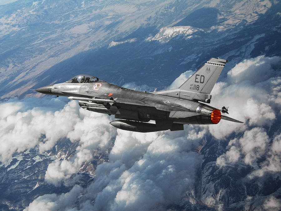 U.S. Air Force F-16C Viper Mixed Media by Erik Simonsen