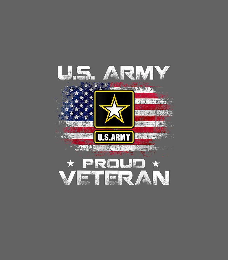 US Army Proud Veteran With American Flag Veteran Day Digital Art by ...