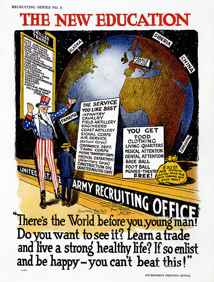 U.s. Army Recruitment Poster, 1919 Drawing by Winsor McCay