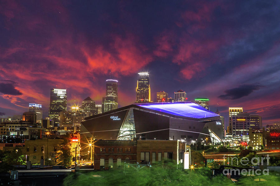 Minneapolis Photograph - US Bank Stadium Skyline by Habashy Photography