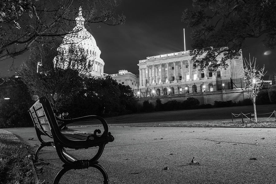 US Capitol and Bench  Photograph by John McGraw