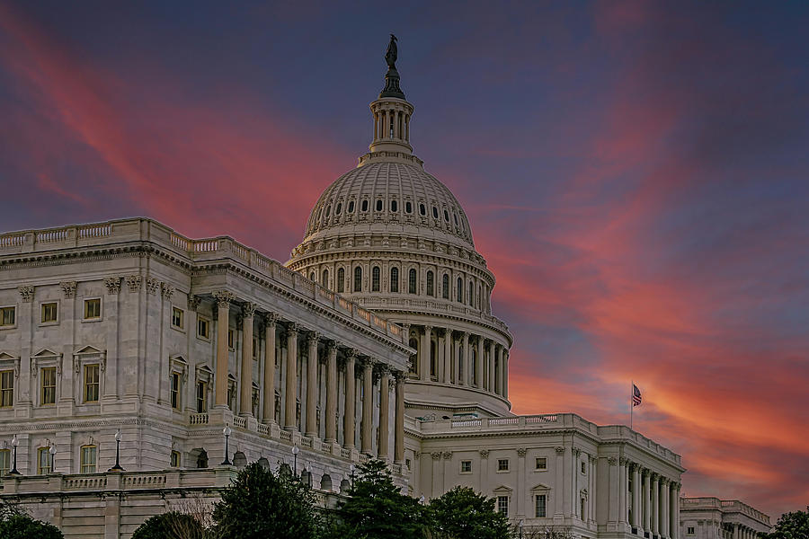 U.S. Capitol at Sunset Photograph by Darryl Brooks